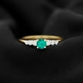 thumbnail image 3 of Rosec Jewels Certified Lab Grown Emerald Promise Ring for Women - Emerald Diamond Ring - Ready to Gift for Valentines, 10K Yellow Gold, US 9.00, 3 of 5