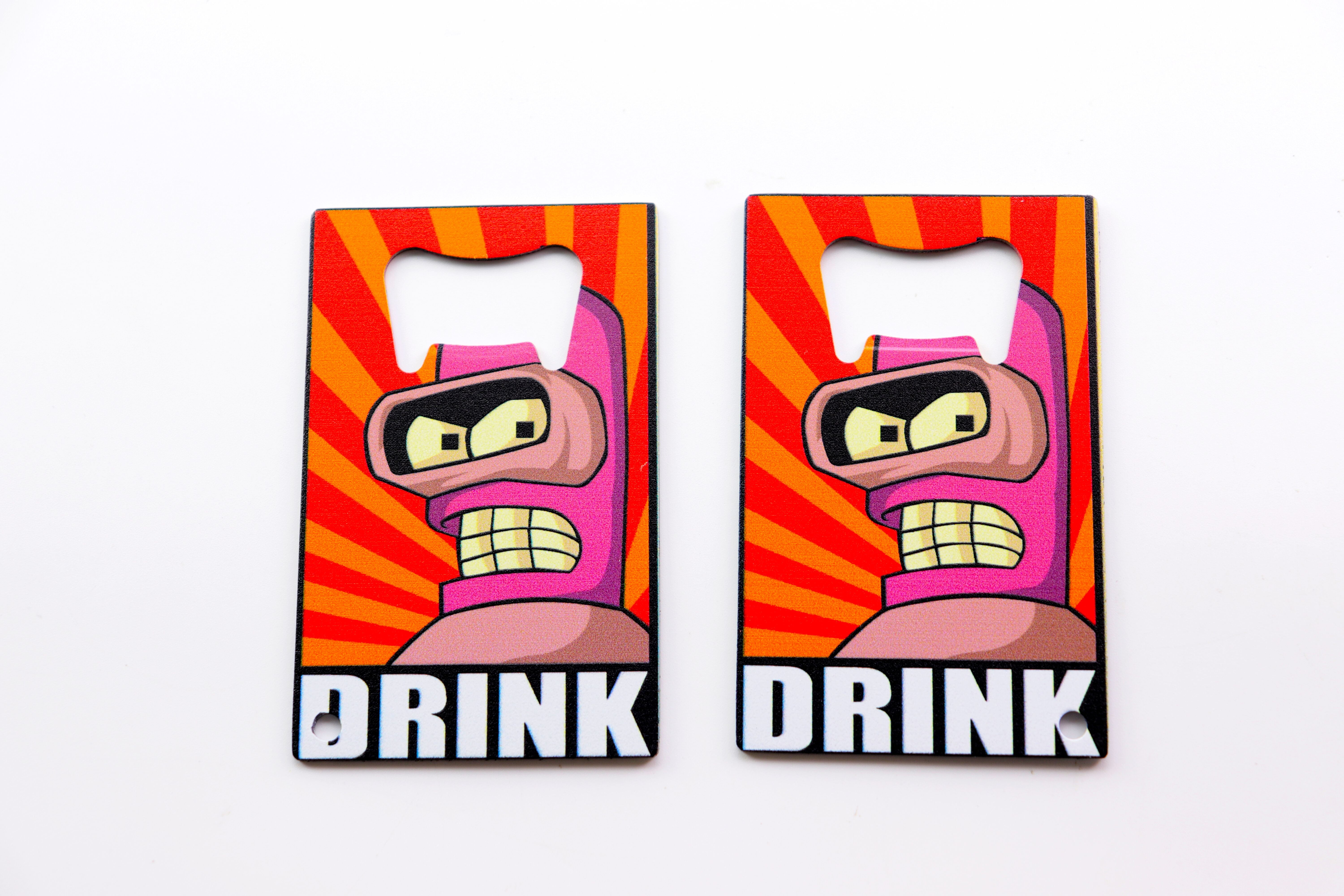Cool "Drink" Angry Bender from Futurama Design Bottle Opener 3.25x2