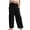 Black, variant on WREESH Womens Casual Wide Leg Pants Casual Pants Loose Comfy Drawstring Crop Trousers with Pockets Black