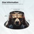 thumbnail image 3 of Balery Urban Bear With Headphones Sombreros para el sol para hombre y mujer, sombrero de pescador con UPF 50+, 3 of 6