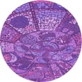 thumbnail image 1 of Ahgly Tapis Rond Lavable en Machine Intérieur Transitionnel Heliotrope Violet, 6 Pieds Rond, 1 of 7