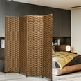 thumbnail image 2 of Costway 4 Panel  Fiber Privacy Partition Screen Folding Room Divider Weave  6FT Tall, 2 of 10