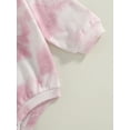 thumbnail image 6 of Baby Boy's Girl's Romper, Round Neck Long Sleeve Tie-Dye Printed One Piece Snap Closure Romper, 6 of 7