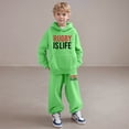 thumbnail image 2 of FUZHIQ Kids Tracksuit Set Toddler Boy Fall Hooded Clothing Set Graphic Sweatshirt and Sweatpants Set Fall Winter Clothing Set for Kids, 2 of 5