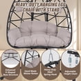 thumbnail image 4 of FKS LIFE Double Egg Chair with Stand Hammock Chair Cushion Outdoor Patio Wicker Loveseat Hanging Egg Chairs for 2 Persons, 4 of 8