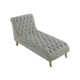 thumbnail image 5 of Vaida Chair Grey Linen 67L x 30.5W x 36H Button Tufted Front Wheel Casters, 5 of 9