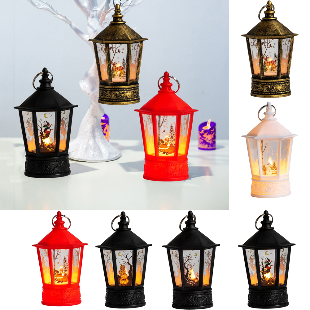 LINASHI LED Vintage Electronic Candle Decorative, Halloween Decor Outdoor Hanging Lantern