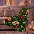 thumbnail image 6 of Artistic Pattern, Festive Holiday Scene, Warm Flannel Blanket for Living Room and Family Room with Detailed Artwork, Art Lovers Christmas Gift, Festive Home Decor, 6 of 9