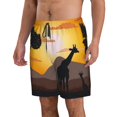 thumbnail image 2 of Adobk Giraffes Of The African Savannah Print Men's Swim Trunks Hawaiian Bathing Suit Swimsuits Beach Shorts with Pockets-3X-Large, 2 of 6