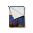 thumbnail image 2 of Countryside Soft Flannel Fleece Throw Blanket, Idyllic Spring Meadow on the Mountains with Flowers Rural Sunrise Landscape, Cozy Plush for Indoor and Outdoor Use, 50" x 70", Pink Blue, by Ambesonne, 2 of 6