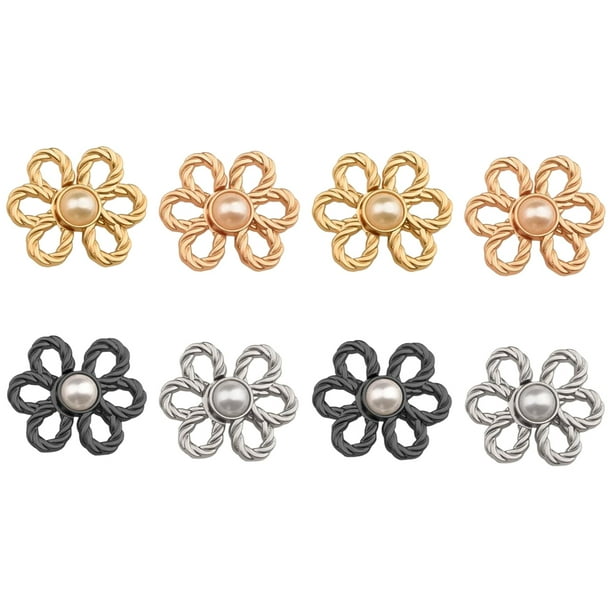 8 Uds pantalones ajustador de cintura botón de cintura ajustable Adorable en forma de flor tensor de cintura Clip para pantalón