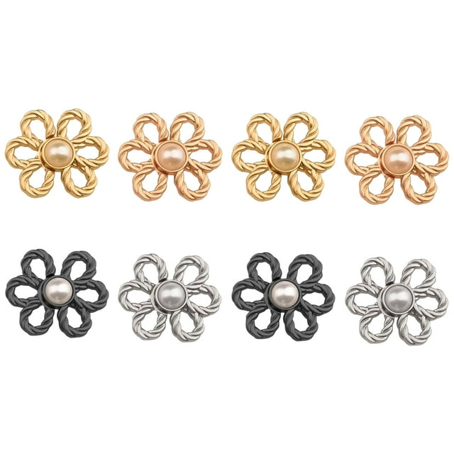 8Pcs Pants Waist Tightener Adjustable Waist Button Adorable Flower Shaped Waist Tightener Pant Clip