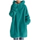 thumbnail image 4 of Sudadera Con Capucha de Color Sólido Para Mujer Sudaderas de Manga Larga Con Cremallera Bolsillos Abrigo Largo Tops Odeerbi  ODB-6, 4 of 6