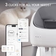 thumbnail image 6 of Open-Top Self-Cleaning Cat Litter Box, Automatic Cat Litter Box with APP Control, Dual Safety Sensors, Includes Trash Bags, Grey-White, 6 of 8