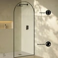 thumbnail image 3 of Porte 34 x 76 Framed Fixed 3/8 in. (10mm) Clear Tempered Glass Shower Door with Black Matte Frame, 3 of 6