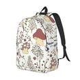 thumbnail image 2 of Balery Colorful Mushrooms and Plants Vintage Canvas Backpack for Men and Women - Large Capacity, Durable Travel Laptop Bag for School, Work, Hiking, and Outdoor Activities, 2 of 7
