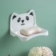 thumbnail image 4 of Almacenamiento y organización del baño, encantadora jabonera de pared con forma de oso pequeño, jabonera para inodoro, sin acumulación de agua ni drenaje, estructura desmontable, jabonera, estante de, 4 of 6