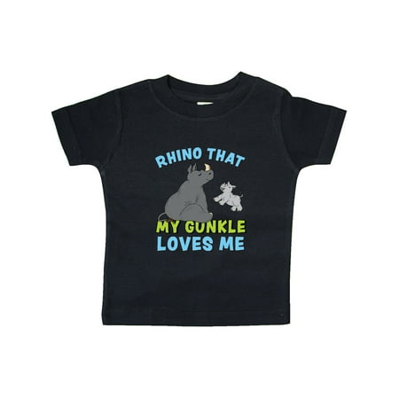 

Inktastic Rhino That My Gunkle Loves Me with Cute Rhinos Gift Baby Boy or Baby Girl T-Shirt