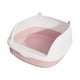 thumbnail image 4 of Caja de arena para gatos, arenero duradero, antisalpicaduras, con pedal para tamizar la arena, semicerrado Rosa L, 4 of 9