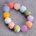 thumbnail image 4 of U8MO 10pcs Flower Carving Round 10mm Artificial Coral Loose Beads For Jewelry Making-Gradual Lt Orange, 4 of 6