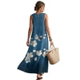 thumbnail image 2 of Xixirimido Cherry Blossom Blue Print Maxi Dress for Women Crewneck Sleeveless Dresses A-line Casual Flowy Summer Beach Long Sundresses with Pockets Vacation Wear, 4X-Large, 2 of 7