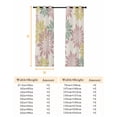 thumbnail image 6 of Geometric Flower Blackout Curtains for Bedroom, Vintage Country Floral Pink Green on Linen Thermal Insulated Kitchen Drapes with Grommets, Light Blocking Window Treatment, 2 Panels 52" x 72", 6 of 7