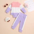 thumbnail image 4 of Huowey Toddler Baby Boys Girls Outfits Long Sleeve Patchwork Ribbed Thicken Warm Romper Bodysuit and Pants Outfits, 4 of 7