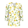 thumbnail image 3 of Jsaierl Tops for Women 3/4 Sleeve Casual V Neck Shirts Cute Print Petite Blouses Work Holiday T-shirts Top S-2XL, 3 of 6