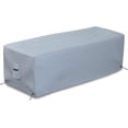 thumbnail image 1 of Housse pour Foyer Rectangulaire Extérieur Covers&All, Rectangulaire, Robuste, 18 Oz, Imperméable, Résistante aux UV et aux Intempéries, pour Patio, Pelouse, Jardin Extérieur, Évents et Cordons de Serrage (38"L x 28"L x 17"H, Gris), 1 of 7