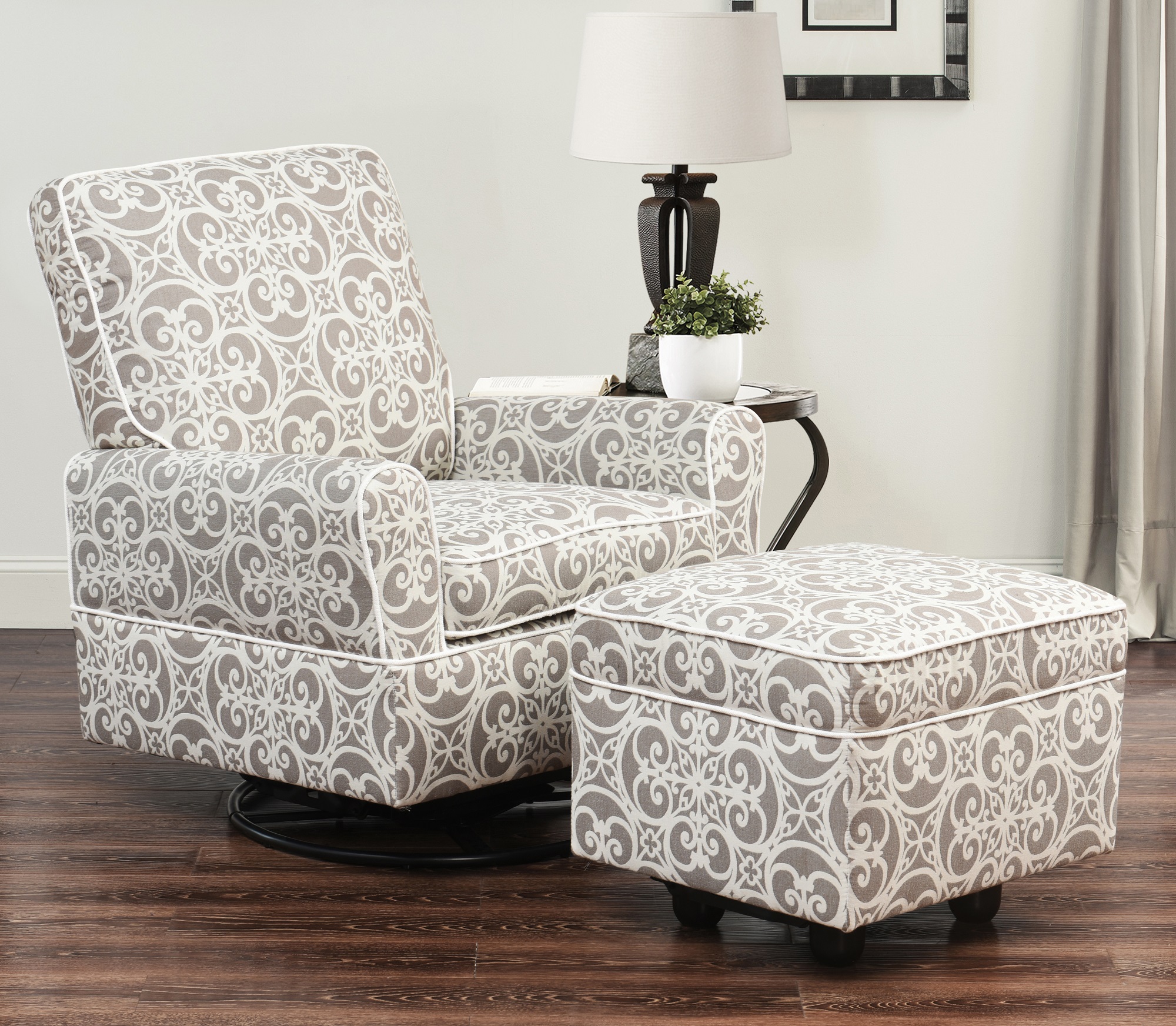 Chase Swivel Glider Chair and Gliding Ottoman - image 2 of 4