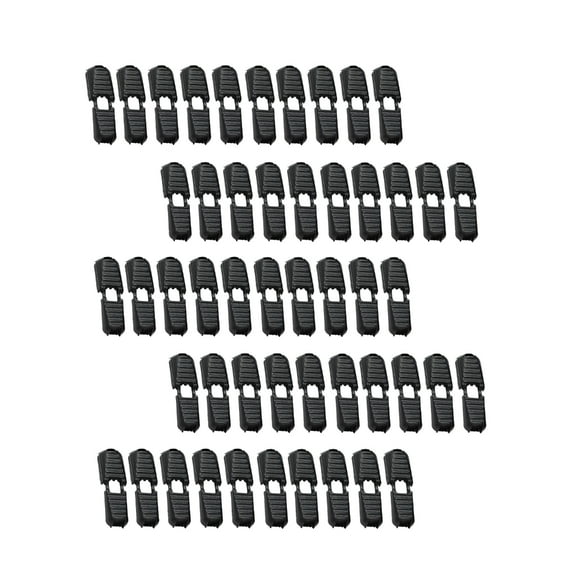 WINDLAND 50/100Pcs Zippers Pull Cord Ends Lock Paracord Lanyard Zipcords Stoppers Rope Clip Elastic Shoelaces Shock End Clasps