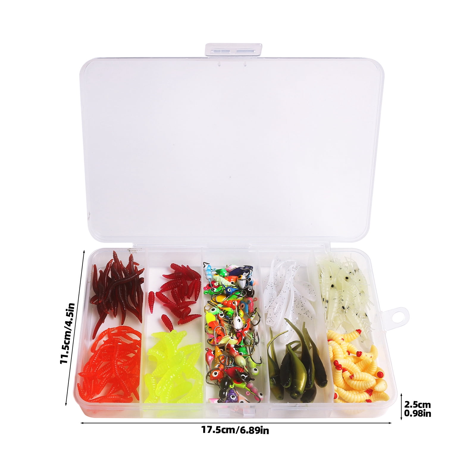 Elowen Ice Fishing Lure Hook 190pcs Ice Fishing Jigs Ice Fishing Lures Ice Fishing Starter Kit for Walleye Crappie Panfish