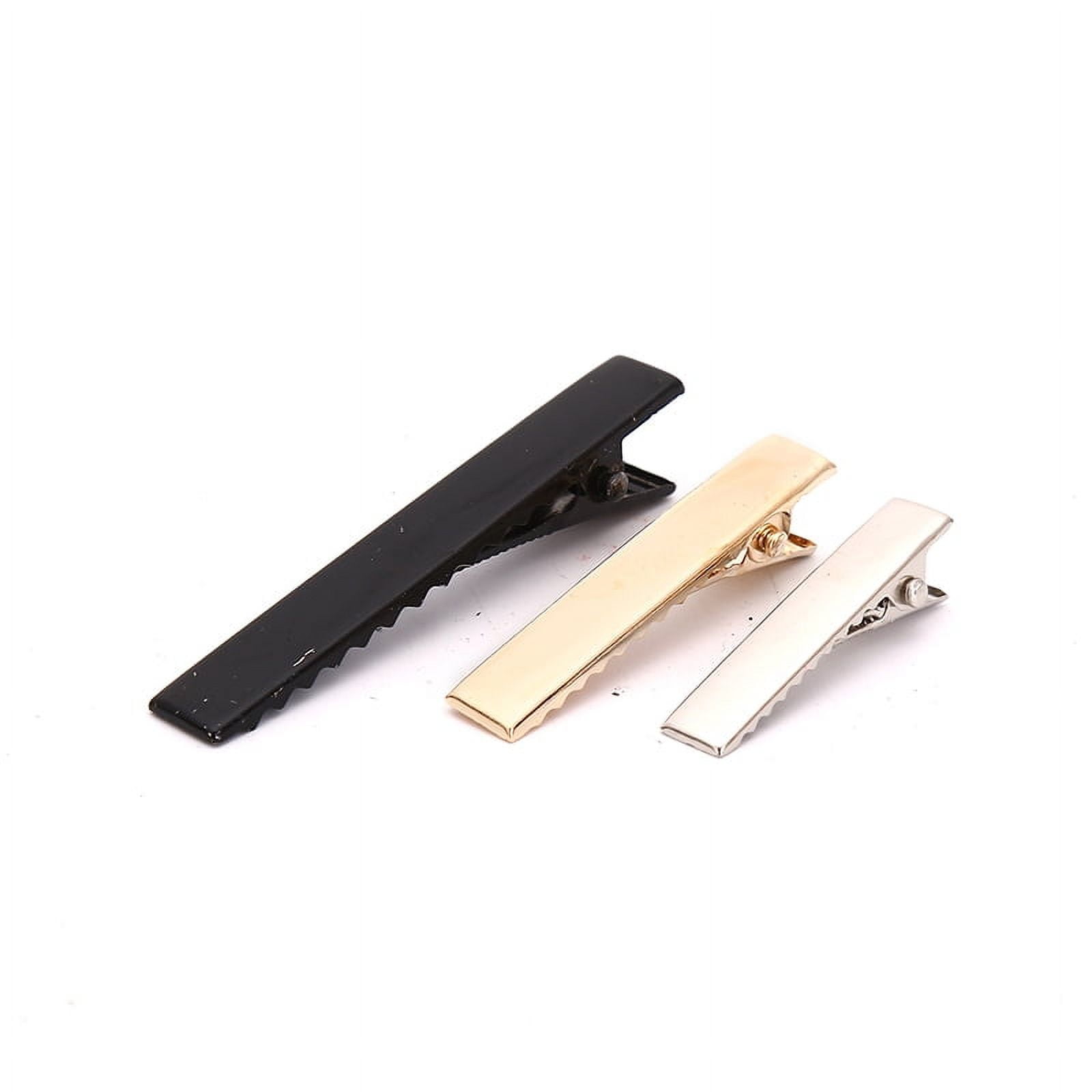 Racing Butterfly 100pcs Black Hairclips Single Prong Alligator Hairpin Blank Setting Hair Clips