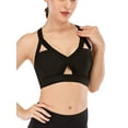 thumbnail image 4 of FANNYC Sexy Strappy Sports Bras For Women Criss Cross Back Padded Sports Bras Longline Yoga Bra Tops Running Gym Workout Fitness Everyday Bras With Removable Cups, 4 of 8