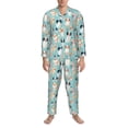 thumbnail image 3 of Honeii Colorful Dog Pattern Mens Pajamas Set,2pcs Men's Lounge Long Sleeve Sleep Shirt and Pajama Bottoms Sleepwear Set,Mens Pjs Sets-Large, 3 of 7