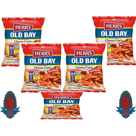 Herr's Old Bay Seasoned Cheese Curls 7 Oz (Curated by RJ Snacks Pack 2)