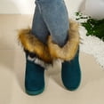 thumbnail image 5 of Women's Long Faux Fur Anti-Slip Plush Warm Boots, Comfortable Soft Warmth, Superfine Fiber Upper And Inner, Rubber Sole, Low Platform Heel, 5 of 6