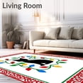 thumbnail image 2 of ODIKA 8'x10' Machine Washable Non-Slip Area Rug, Festive Cat Lights Tangle Holiday Whimsy Design High Traffic Rug with Pad, Red, 509018, 2 of 8