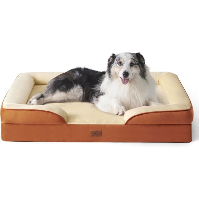 Orthopedic Dog Bed for Medium Dogs - Waterproof Dog Sofa Beds Medium, Supportive Foam Pet Couch Bed with Removable Washable Cover, Waterproof Lining and Nonskid Bottom, Grey, 28"x23"x6.5"