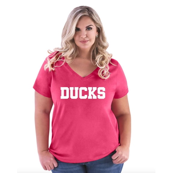 IWPF - Women's Plus Size V-neck T-Shirt - Ducks
