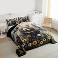 thumbnail image 3 of Feelyou Rustic Bear Boy Queen Comforter Set, Vibrant Groovy Floral Bedding Set, 3pcs, 3 of 8