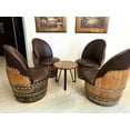 thumbnail image 2 of Wine Barrel Table Set - Rustic Barrel Table & Chairs - Whiskey Barrel Furniture - Unique Wine Decor - Vintage Barrel Seating, 2 of 6