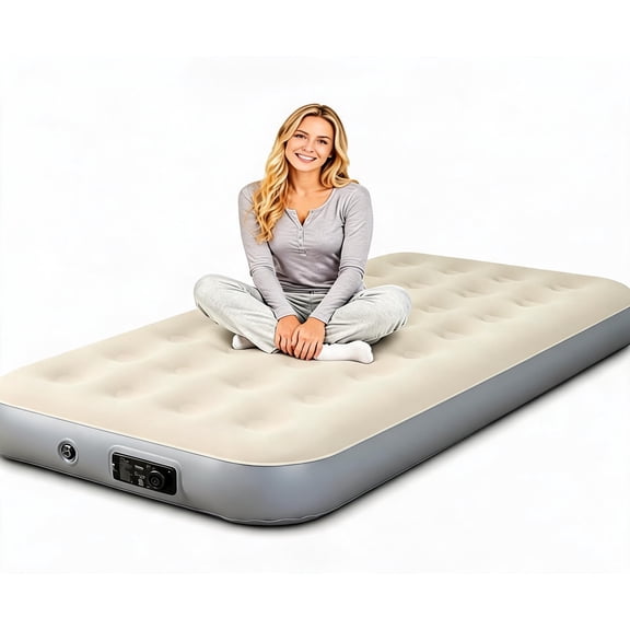 Single Size Air Mattress with Built-in Electric Pump Supports up to 650 lbs