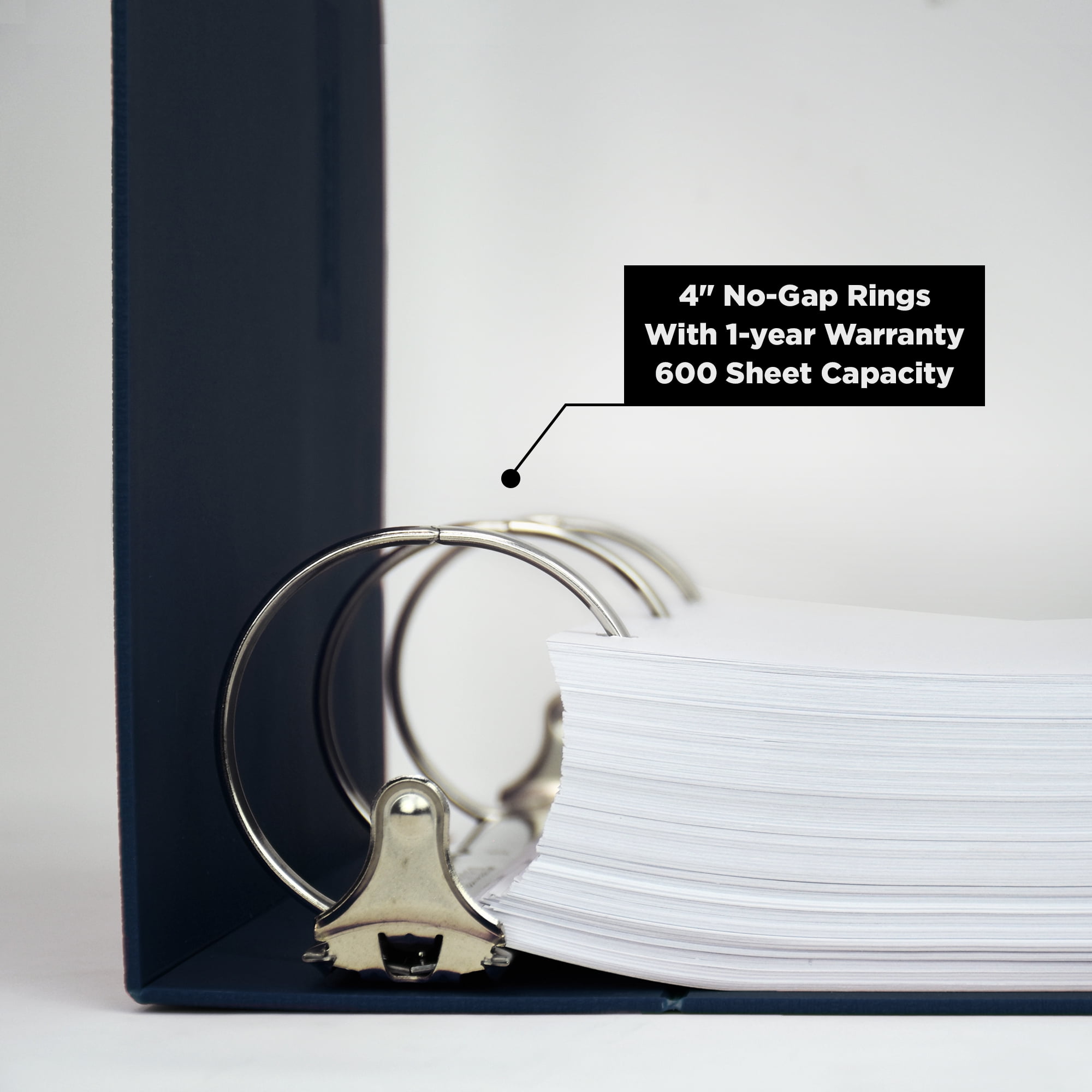 Carstens 4-Inch Heavy Duty 3-Ring Binder for Minimum Data Sets (MDS) - Side Opening, Navy Blue