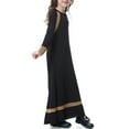 thumbnail image 3 of Girls Long Sleeve Crew Neck Dress, Solid Color Maxi Dress for Kids, Comfortable Everyday Casual Wear, Loose Fit Stretchy Dress for School and Play Black L, 3 of 8