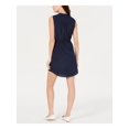 thumbnail image 2 of MAISON JULES Womens Navy Polka Dot Sleeveless V Neck Mini Sheath Dress  Size XL, 2 of 4