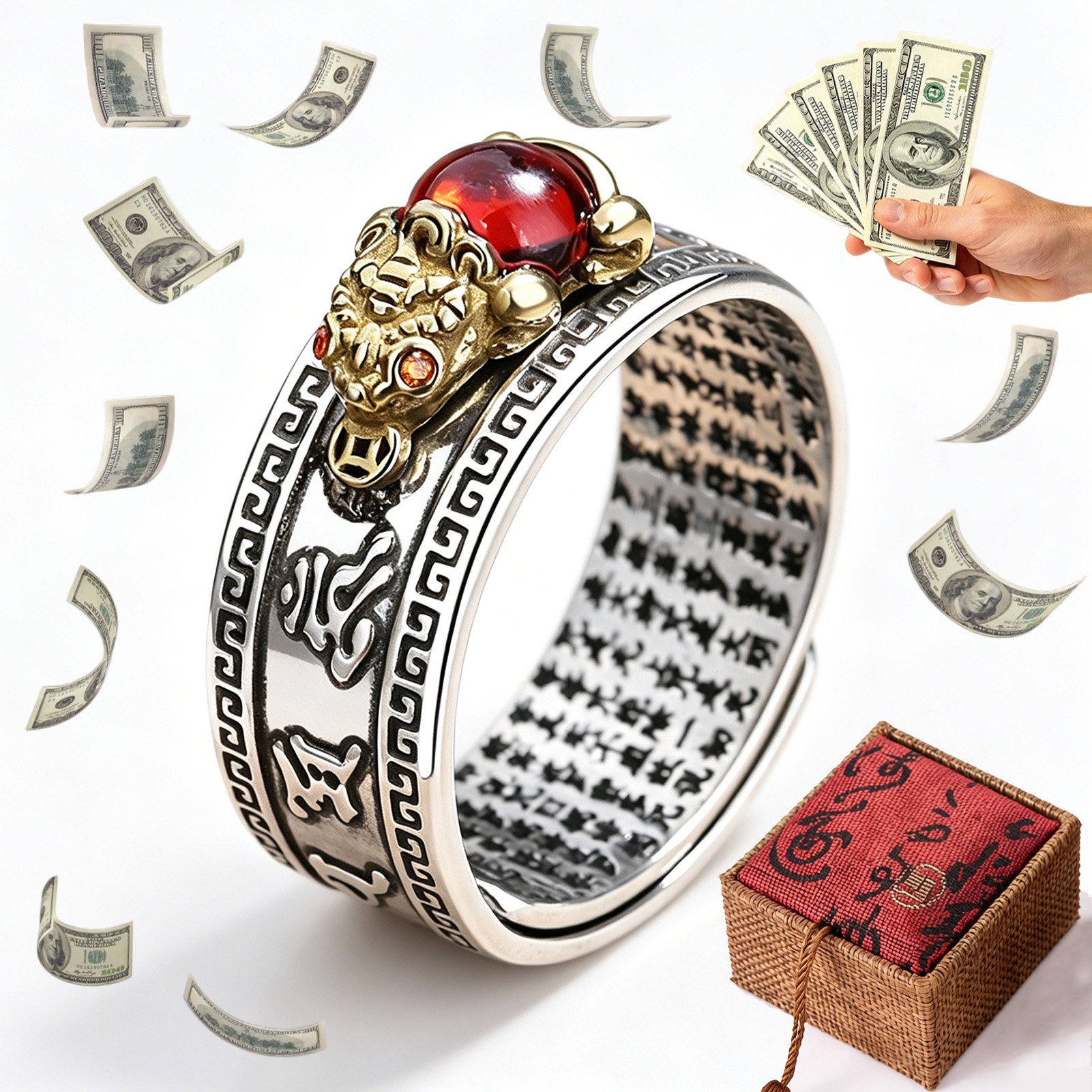 Pixiu Feng Shui Ring for Good Luck,Fortune Adjustable Ring – Wealth & Protection Amulet, Unisex Daily Wear for Work & Life