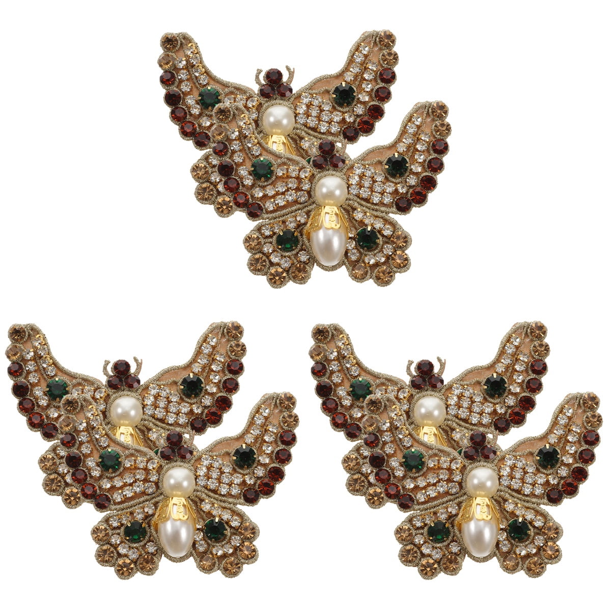 MLINS 6 Pcs  DIY Decorative Applique Iron On Patch Clothing Butterfly Shape Patch Shoes Decorative Patch