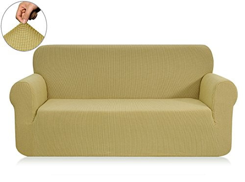 Sofa, Black Chunyi Jacquard Sofa Covers 1-Piece Polyester Spandex Fabric 