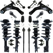 Detroit Axle - 16 pc Suspension Kit for 2001-2006 Hyundai Elantra 2002 2003 2004 2005, 4 Ready Struts, 2 Lower Control Arms & Ball Joints, 4 Tie Rods, 4 Sway Bar Links, 2 Boots, Replacement